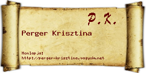 Perger Krisztina névjegykártya